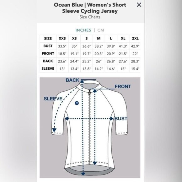 BALEAF Ocean Blue Women's Short‎ Sleeve Cycling Jersey Full Zip Size XL - Picture 14 of 14